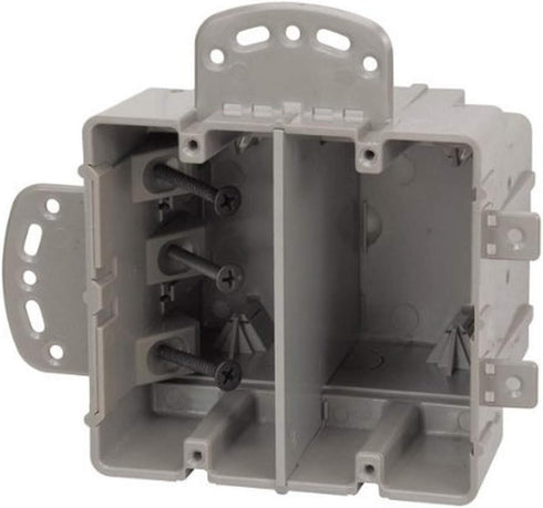 Southwire MSBMMT2G Two Device Adjustable Depth, Heavy Duty 42lb Screws Included 2-Gang Multi-Mount Electrical Box, Gray...