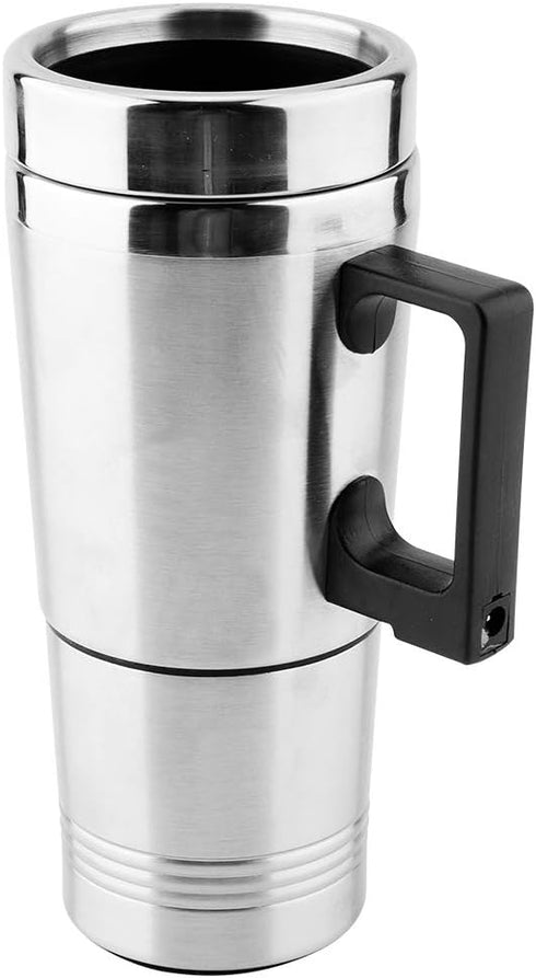 Car Heating Cup, 350ML + 150ML Stainless Steel Portable Automobile Hot Water Cup Electric Quick Heating Bottle Heater Boiler for Tea Coffee Water...
