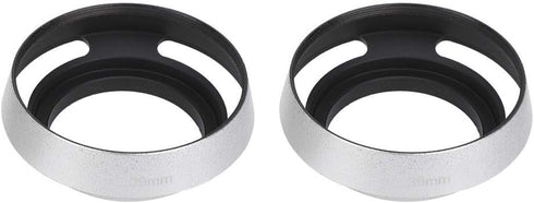 Camera Lens Hood, 2Pcs Aluminium Alloy Hollow Out 39 mm Lens Hood for Leica Camera, Silver...