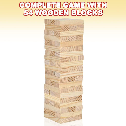 ArtCreativity Wooden Tower Game, Wood Tumbling Blocks Set with 54 Pieces, Fun Indoor Game Night Games for Kids, Adults & House Parties, Developmen...
