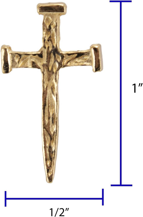 Cathedral Art (Abbey & CA Gift) Nail Cross Inspirational Lapel Pin, One Size, Gold...