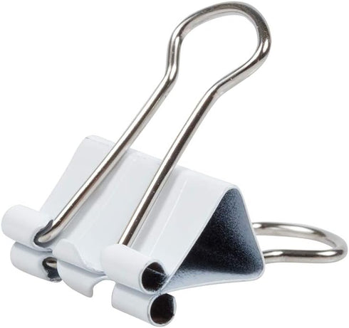 JAM PAPER Colorful Binder Clips - Small - 3/4 Inch (19 mm) - White Binderclips - 25/Pack...