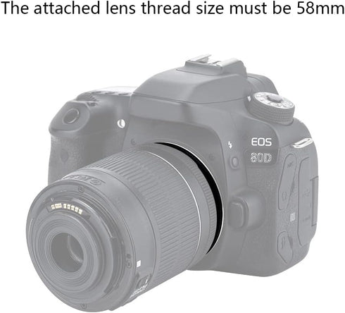 58mm Macro Lens Reverse Ring Adapter for Canon EOS Rebel T6 T7 T5 SL3 SL2 T8i T7i T6i T6s T5i 2000D 4000D 90D 80D 70D with EF-S 18-55mm Kit Lens &...