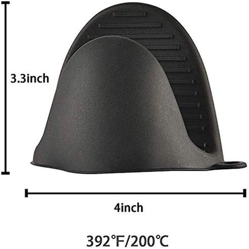 Mini Oven Mitts, Cooking Pinch Grips, Silicone Potholder for Kitchen Cooking 2pcs (Black)...