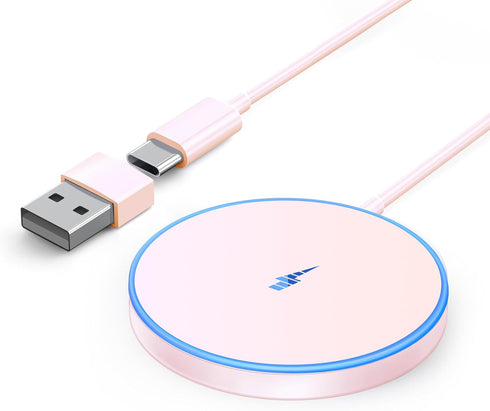 Magnetic Wireless Charger Fast Apple Mag-Safe Charger for iPhone 15 Pro Max/15 Pro/15/15 Plus/14/13/12 Series AirPods 3/2/Pro/Pro 2 LED Magnet Cha...