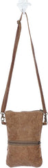 Myra Bag White & Brown Cowhide Crossbody Bag S-1173...