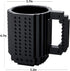 Build-on Brick Mug,Funny Novelty Coffee Mug,Creative DIY Building Blocks Cup,Birthday Party Cups for Kids,Unique Gifts for Christmas,Black...