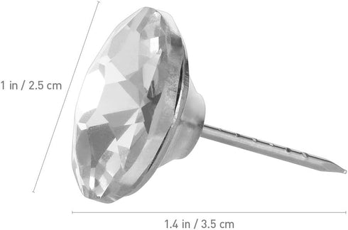 20Pcs 25mm Diamond Crystal Upholstery Nails Tacks Sofa Headboard Sew Buttons Clear Buttons Wall Decor...