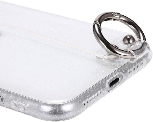 Omorro for iPhone 12 Mini Bling Girly Case, Glitter Candy Color Crystal Clear Cover with Adjustable Hand Finger Strap Kickstand Soft TPU Protectiv...