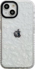 Cute White Flower Phone Case Compatible with iPhone 15 Protective Cover Fashion Silicone Shockproof Bumper Cases Women for Apple iPhone 15 6.1 inc...