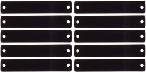 10Pcs Stamping Blank Bar Rectangle Stamping Blanks Horizontal Pendant Name Plate DIY Jewelry Supply Craft Supplies Two Holes Black...