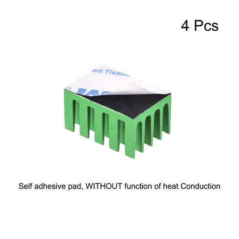 uxcell 11x20x14mm Green Aluminum Heatsink Self Adhesive Pad Cooler for Cooling 3D Printers 4Pcs...