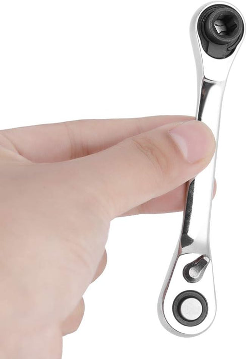 Tomotato 1/4-Inch Mini Double Headed Ratchet Wrench, 72 Tooth Drive Socket and Screwdriver Bit, Quick Release Ratchet Wrench Spanner for Socket, T...