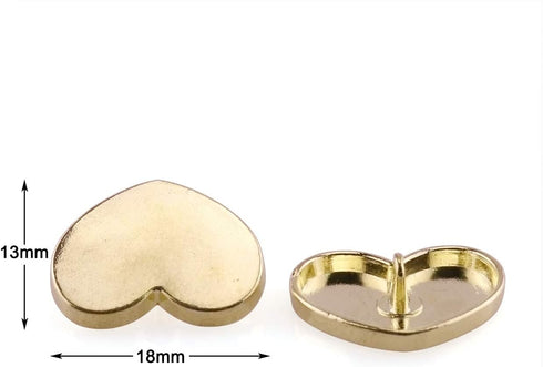 12pcs 15mm Metal Heart-Shaped Buttons Fashion Women's Sewing Garment Supplies Accessory...