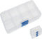 4 Pack 8 Grids Plastic Bead Organizer Box/Clear Crafts Thread Storage Containers with Removable Dividers (Free Letter Stickers)...