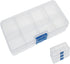 4 Pack 8 Grids Plastic Bead Organizer Box/Clear Crafts Thread Storage Containers with Removable Dividers (Free Letter Stickers)...