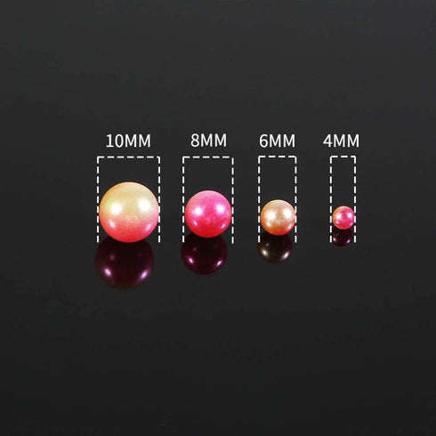 Beads 1140pcs Mix Rainbow Gradient Color Round 4 6 8 10mm Imitation Pearl No Holes for DIY Handmade Jewelry Making Craft...