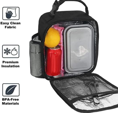 Lunch Box for Men & Women Durable Lunch Bag for Adults Reusable Small Lunchbox Black...