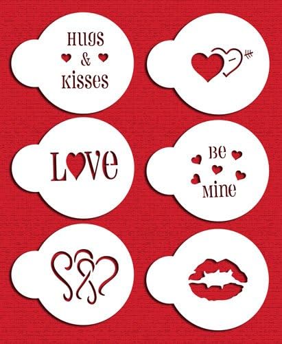 Designer Stencils Valentine Cupcake/Cookie Stencils, Beige/Semi-Transparent...