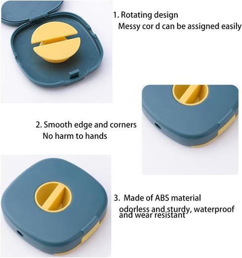 2pc Retractable Cable Winder Organizer, Charging Cord Organizer, Headphone Cable Holder, Small Case Cord Keeper for USB Cable Headset Cord Mouse W...