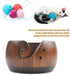 Joyeee Handmade Yarn Bowl, 6'' Crafted Wooden Yarn Storage Bowl with Carved Holes & Drills Holes Crocheting Knitting Bowl Yarn Holder Gift for Kni...