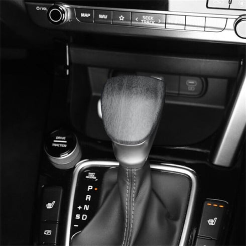 Matte Wood Grain Style ABS Car Gear Shift Knob Cover Trim Shifter Lever Handle Protective Sticker Compatible with KIA Telluride 2020-2024 Accessor...
