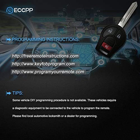 ECCPP Remote Key Fob Replacement for Infiniti for FX35 FX45 QX4 for Nissan Rogue Xterra Frontier Murano Quest Titan Armada Sentra CWTWB1U751-2pcs...
