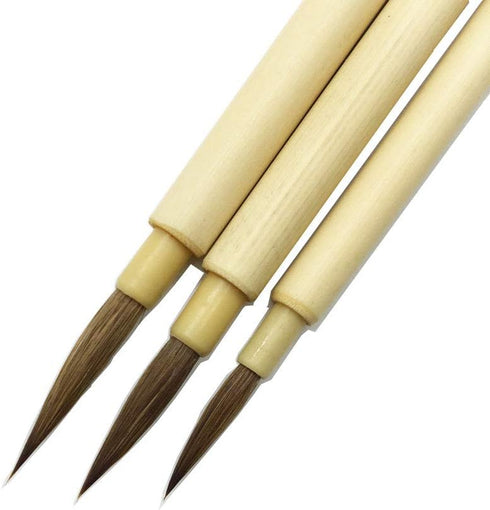 Hu Brush Scriptliner Brush for Traditional Chinese Elaborate-style Painting (Gongbi) and Outlining Inking the lines White Hare Hair LMS (Wesel hai...