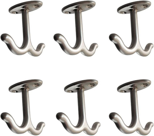 Zinc Alloy Double Prong Ceiling Hook,6 pcs Under The Table Hook Coat Hook for Closet Top Bathroom Kitchen Cabinet Garage...