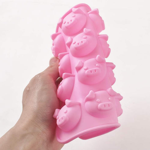 Newk Piggy Chocolate Silicone Mold, 4 Packs 16- Cavity Pig Face Emoticons Piglet Candy Molds for Jelly, Fondant, Hard Candy, Keto Fat Bombs, Resin...