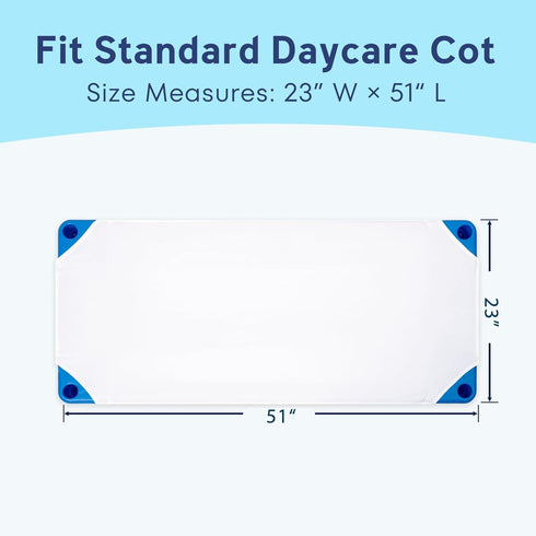 Cot Sheets for Daycare, Standard Size Daycare Cot Sheet, 23" x 51" Toddler Cot Sheets, Breathable Microfiber Sheet Cover for Preschool Nap Cot...