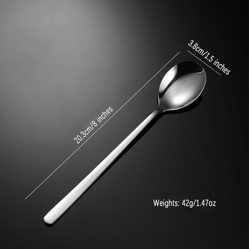 Spoons, Korean Spoons with Long Handles, 2 Pieces Soup Spoons Stainless Steel, Rice Spoon, Asian Soup Spoon, for Home, Kitchen, or Restaurant...