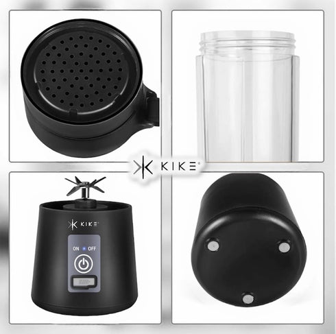 KIKE Portable Blender, Personal Blender for Shakes and Smoothies with 6 Blades and 16oz, USB Rechargeable, Travel Cup and Lid, Juices, Baby Food, ...