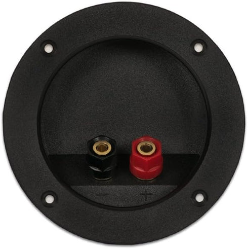 Goldwood Sound Speaker Box Terminal Cups 2 Round Power Speaker Terminal Plates Black (RGT-4025-2)...