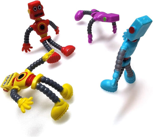 Flexible Bendable Figures Robot Set of 4 Twisted Deformed Doll Decompression Toy for Boys Girls Cool Stuff Cute Things Funny Gift...