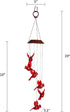 Solar Red Bird Wind Chimes, Color Changing Solar Powered Red Cardinal Bird Wind Chime Wind Moblie LED Light, Mobile Hanging Wind Chimes Portable O...