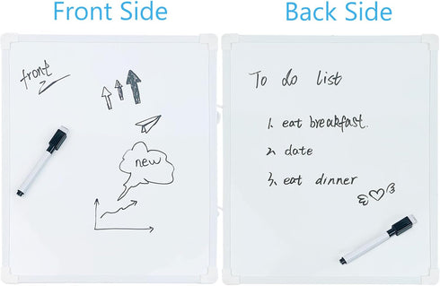 GDMINLO Double-Sided Small Dry Erase Board, 14 x 11 inches Whiteboard for Students Teachers School Supplies Lapboards, Includes a Black Dry Erase ...