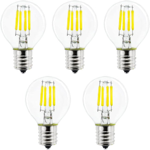 5-Pack S11 LED Bulbs E17 Intermediate Base Edison Globe Light Bulbs 40 Watt Equivalent,5000K Daylight 4W for Bedside Lamp Bulb,Lava Lamps,Glitter ...