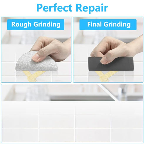 Tub Repair Kit White & Porcelain Repair Kit 3.7 OZ - Bathtub Repair Kit for Cracked Bathtub, Fiberglass Repair Kit with Super Adhesion, Works on C...