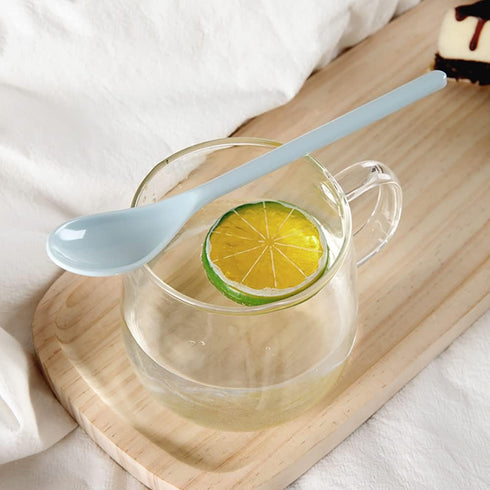5 Pcs Long Handle Melamine Spoons Colorful Coffee Spoons Cocktail Stirring Spoons Yogurt Mixing Teaspoon for Ice Cream Milk...