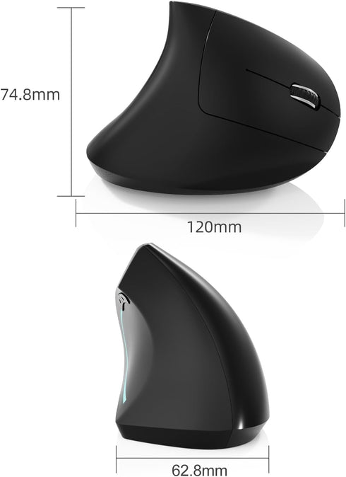 Bluetooth mouse,Type-c and USB 2.4G Wireless Vertical Mouse Rechargeable Ergonomic mouse, 800/1200 /1600 DPI, 5 Buttons for Laptop, Desktop, PC, M...