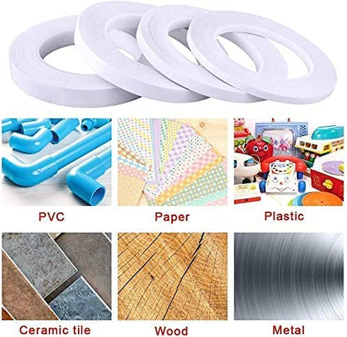 Double Sided Tape for Gifts,Craft,Card Making,Scrapbooking and Office School Stationery Supplies,Tear-by-Hand, Paper Backing(8 Rolls,1/4 Inch, 27 ...