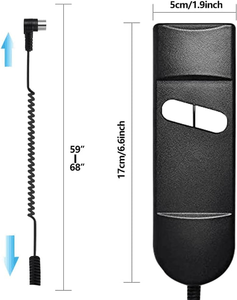 Lift Chair Remote Replacement, 5 Pin 2 Button 90 Degree Power Recliner Remote Replacement Parts for Okin Limoss Lazboy Pride Catnapper Golden...