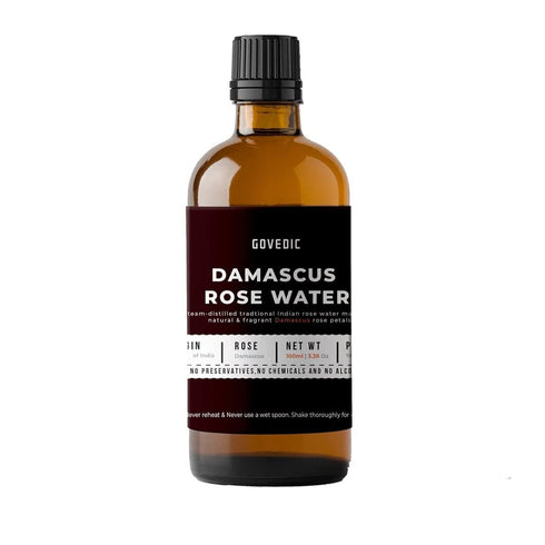 Govedic Rose Water for Cooking, Baking, Cocktails | 100% Food Grade Rose Water | Face & Hair Care | Steam-Distilled Edible Damask Rose | 100 ml 3....