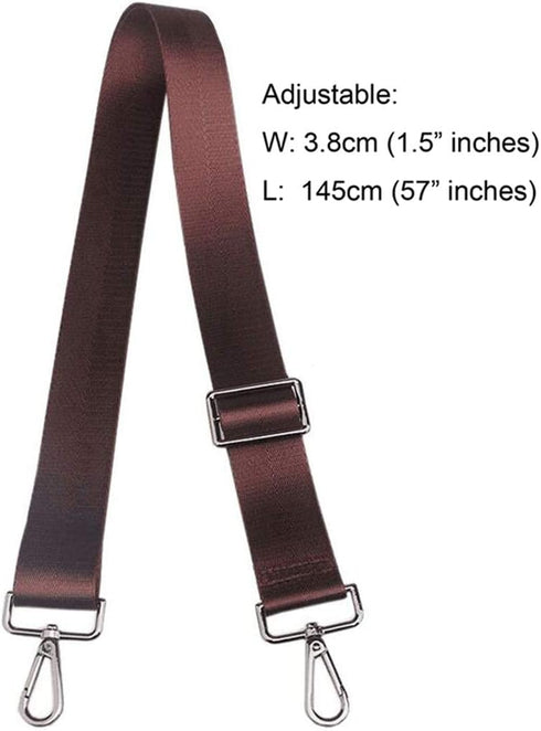 Adjustable Handbag Strap Replacement Guitar Style Canvas 57 Inches Crossbody Strap for Shoulder Bag (Dark Brown)...