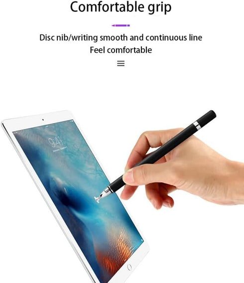 Stylus Pen with Writing Function, 2 in 1 Stylus Pens Capacitive Disc Tip Pen High Sensitivity, Suitable for iPhone/ipad/Android Tablets, Compatibl...