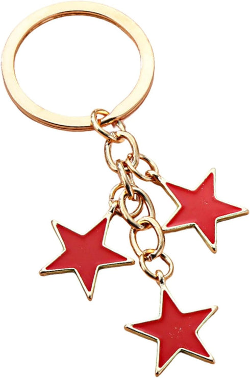 Meefisher Women's Stars Bag Charms Cute Enameled Keychain Keyring for Purse Accessories Kawaii Aesthetic Gifts,Red...
