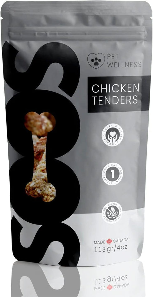 SOOS Chicken Tender Dog Treats Training Dog Treats Dog Chews Cat Treats All Natural Dogs and Cats Wellness Treat for Pets - 1x Pack 113gr / 4oz...