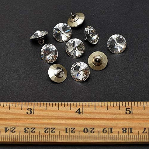 10-pcs 11mm Austria Crystal 1122 Rivoli Button with Shank, SW-1122BT (Crystal)...