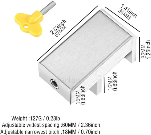 ZaneGear WANLIAN 1PCS Door Window Lock Stopper Adjustable Thick Sliding Safety Anti Theft Children Security LockChild Plastic Steel Aluminium Rail...